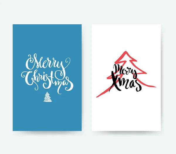 Plantillas de tarjetas de felicitación navideñas — Vector de stock