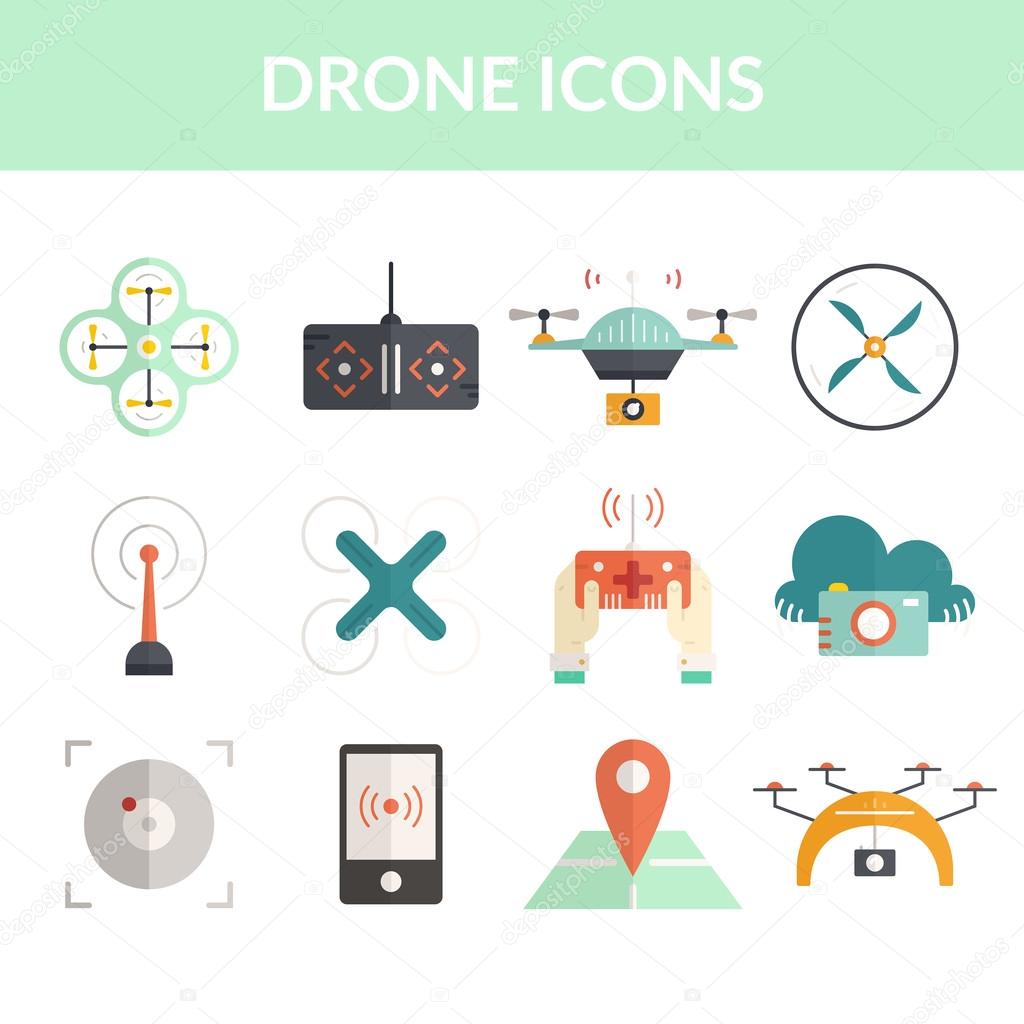 Drone Flat Icons