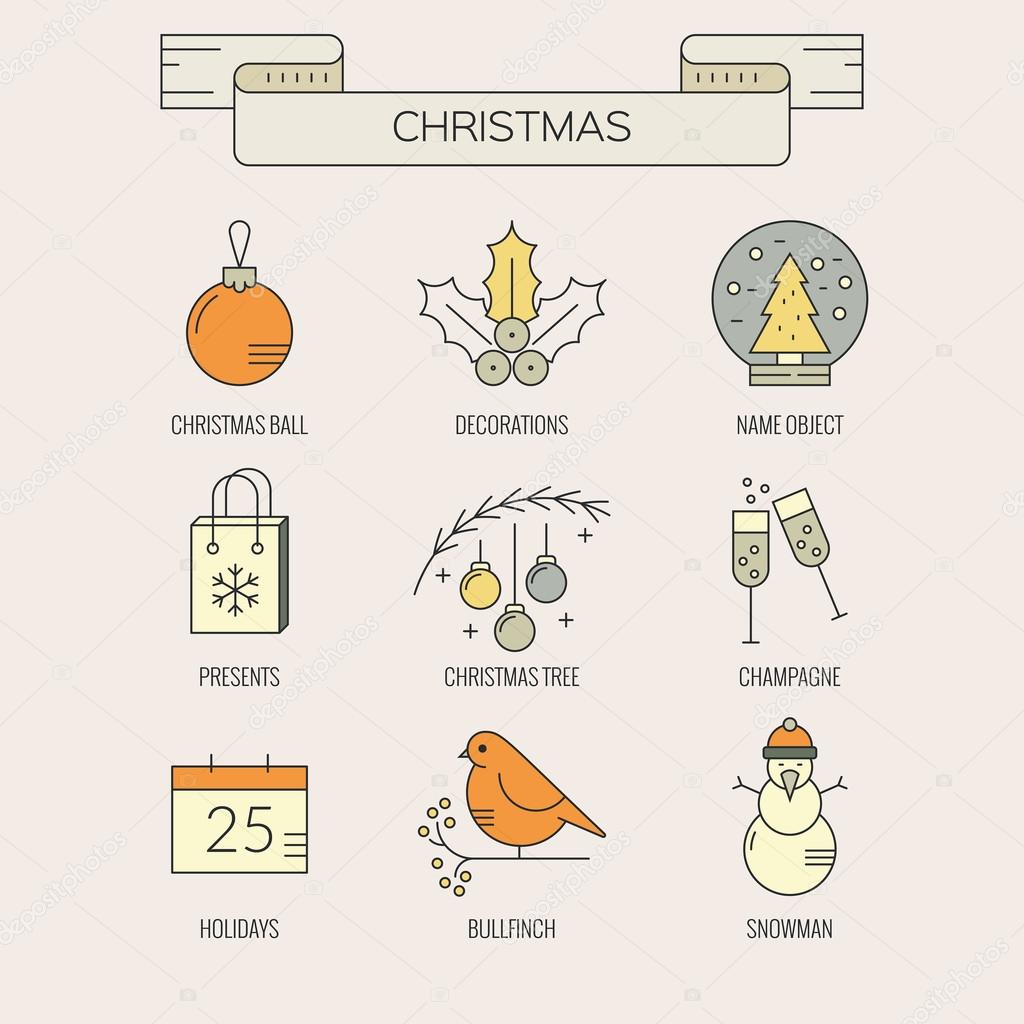 Christmas icon set made in modern style linear vector. Clean and easy to edit. Vector illustration made in minimalistic style