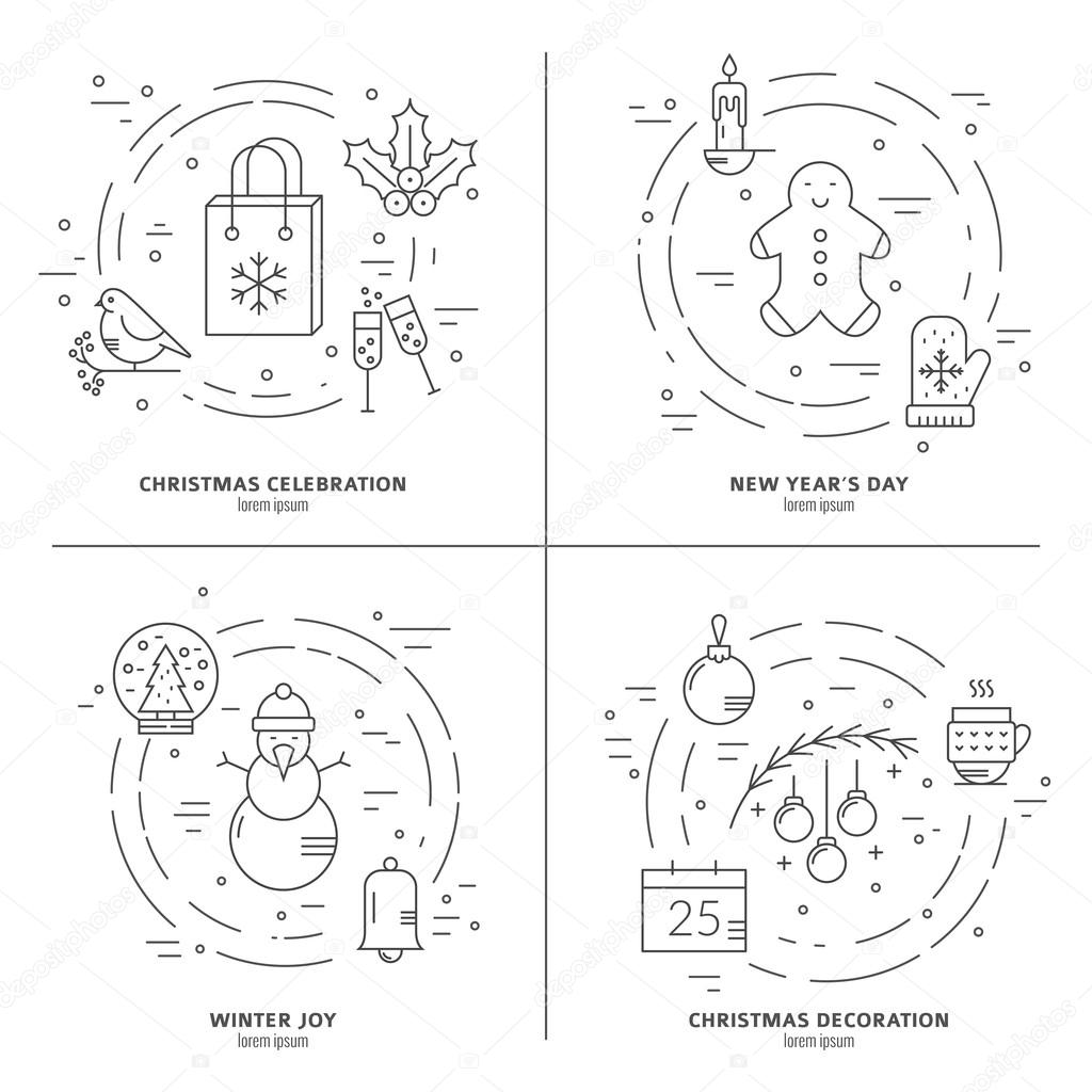 Christmas concept with different items