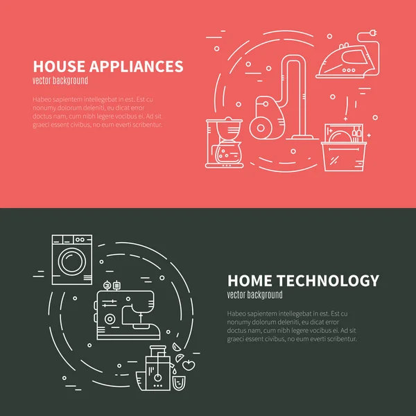 Concepção do equipamento doméstico —  Vetores de Stock