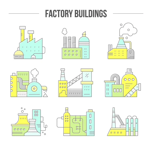 Factory buildings clipart. — 스톡 벡터