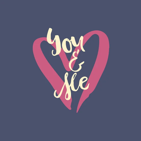 Typography poster - You and me. — ストックベクタ