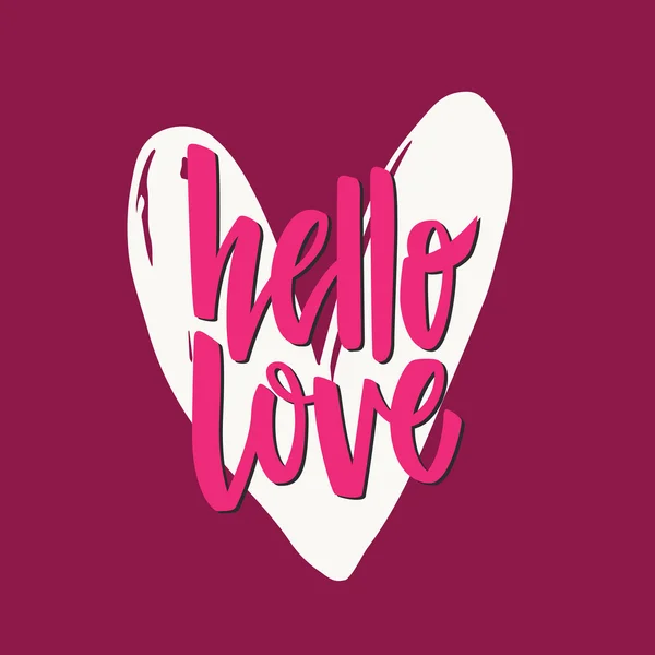 Hola amor Lettering — Vector de stock