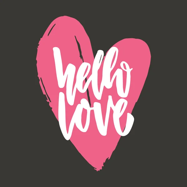 Hola amor Lettering — Vector de stock