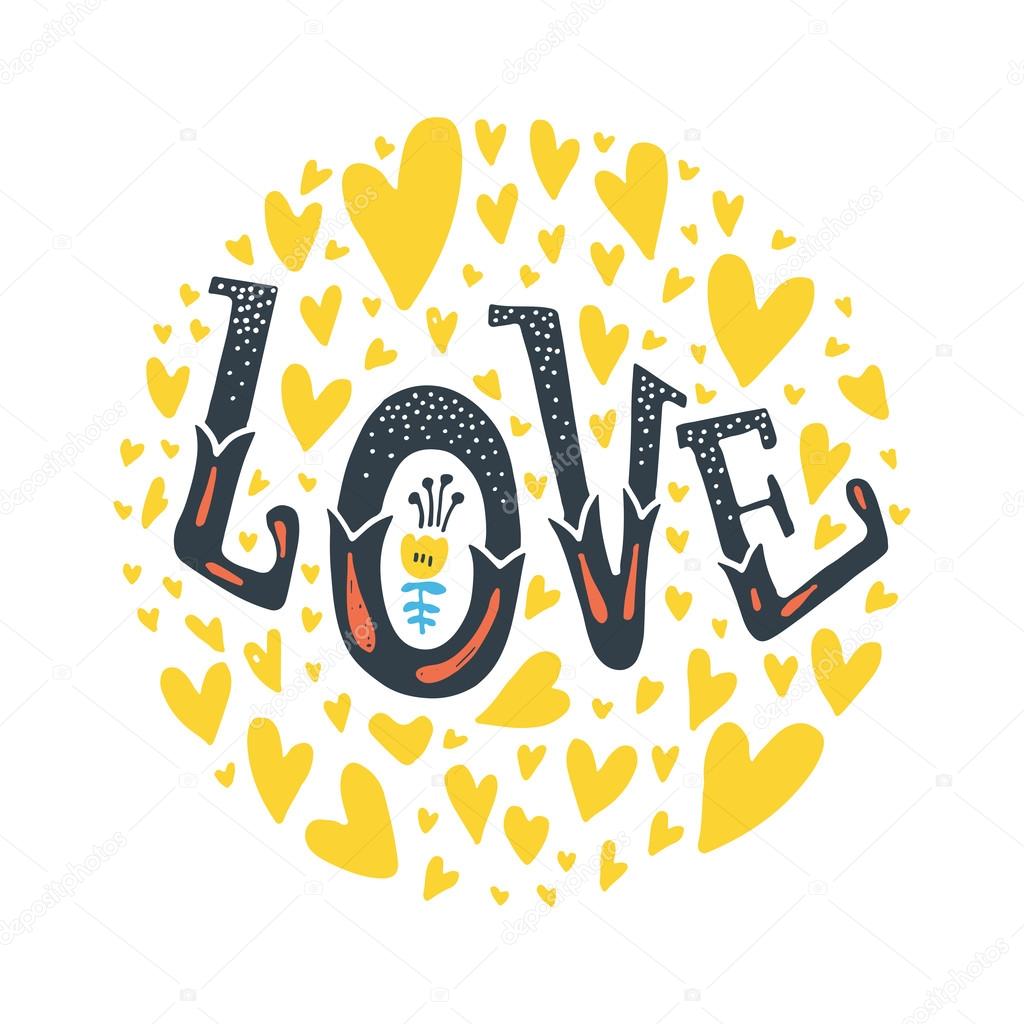 Unique Lettering Poster With A Word Love And Hearts Vector Art Trendy Handwritten Il Ration For T Shirt Design Poster Or Save The Date Card Design Unique Lettering Poster With A Word Love And Hearts Vector Art Trendy Handwritten Il Ration For T Shirt Design Poster Or Save The Date Card Design