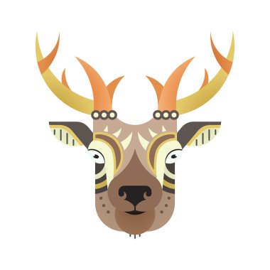 antelope made in trendy flat style