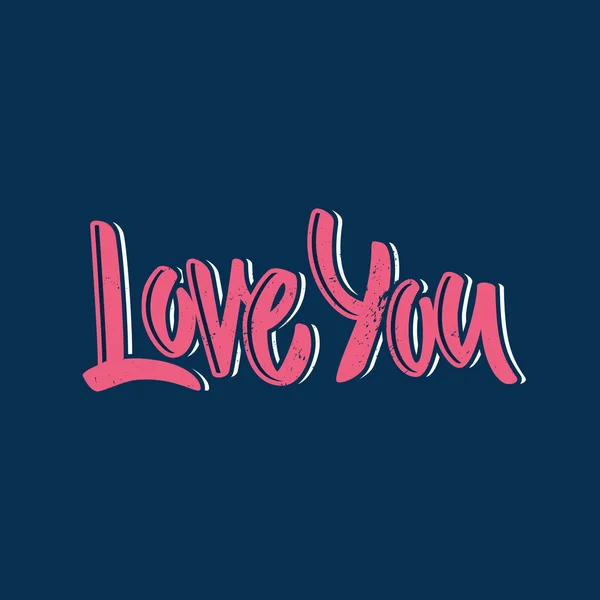 Love You - нарисованная вручную повязка — стоковый вектор