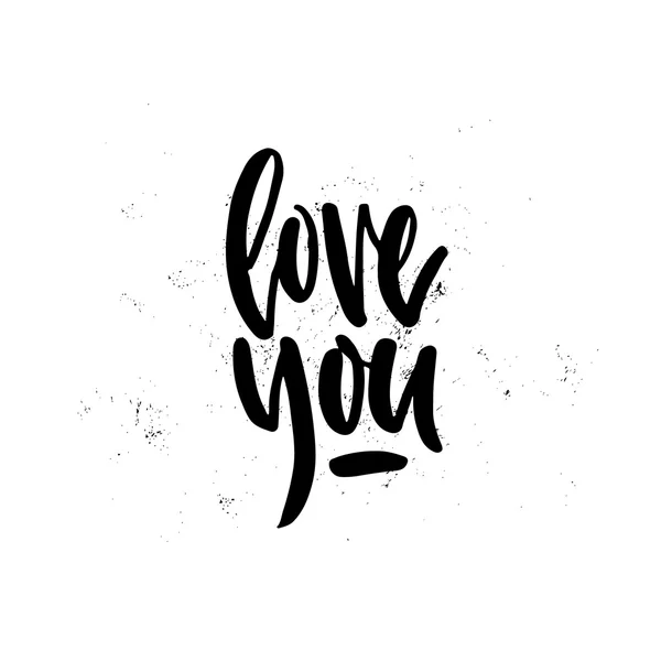 Love You - lettering disegnato a mano — Vettoriale Stock