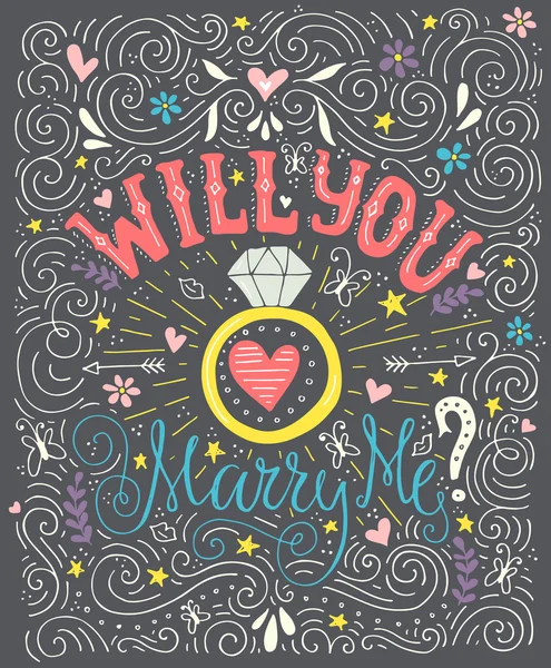 Will You Marry Me — Stock Vector