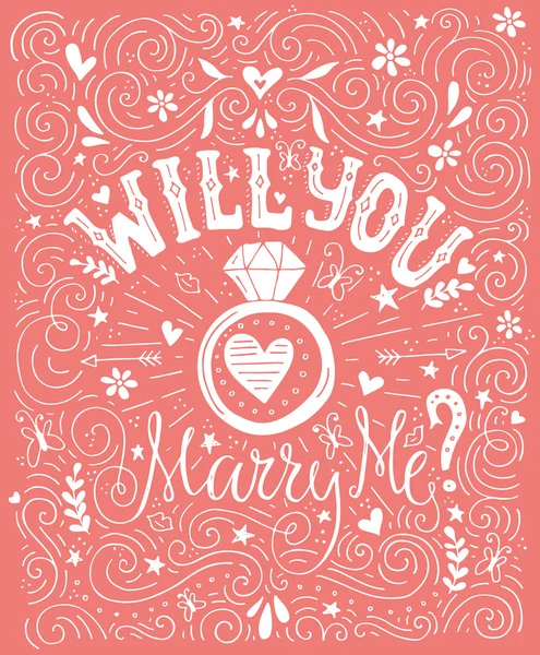 Wil je met me trouwen? — Stockvector