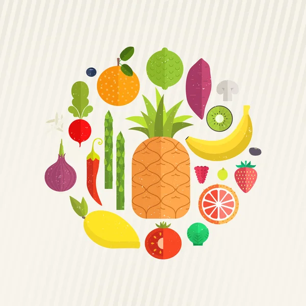 Ilustración de alimentos saludables — Vector de stock