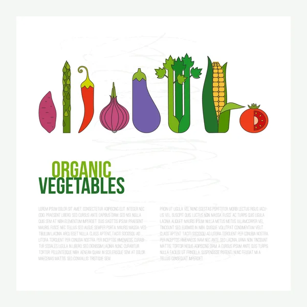 Concepto de verduras frescas — Vector de stock