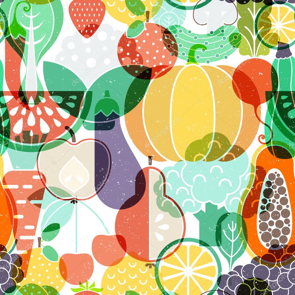 background with different fruits and vegetables