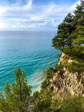 Yüksek uçurum ve deniz manzarası