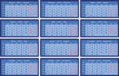 Takvim kılavuzu 2015 mavi