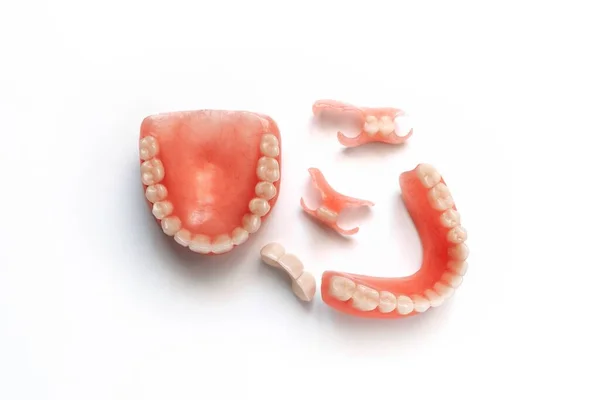 Dental Prosthetics White Background Dentures Prosthetic Teeth False Teeth Prosthetic — Stock Photo, Image