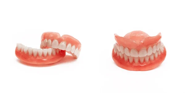 Prótesis Plástica Extraíble Completa Las Mandíbulas Set Dentaduras Postizas Sobre — Foto de Stock