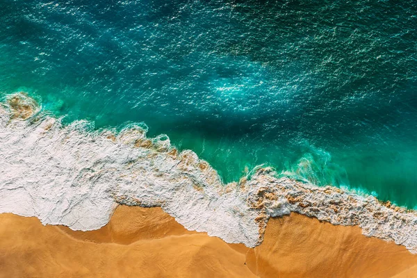 Чисте Море Чистий Пляж Чистий Пляж Жовтим Піском Морська Аерофотозйомка — стокове фото
