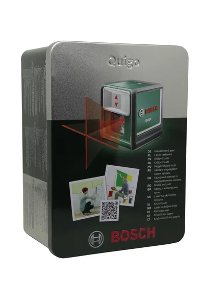 Bir lazer düzeyi Bosch için ambalaj kutusu. — Stok fotoğraf