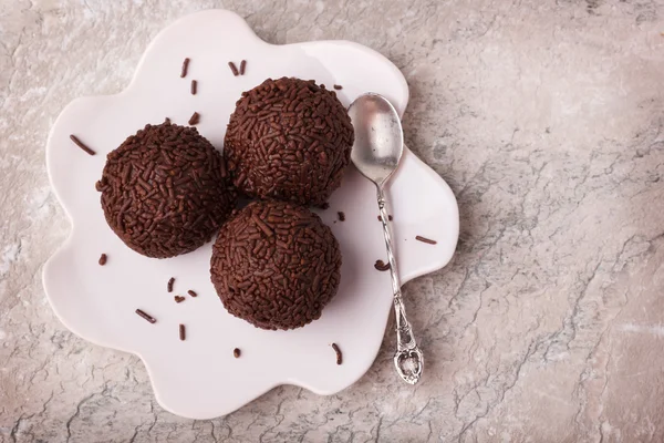 Bonbon de truffe au chocolat brésilien brigadeiro — Photo