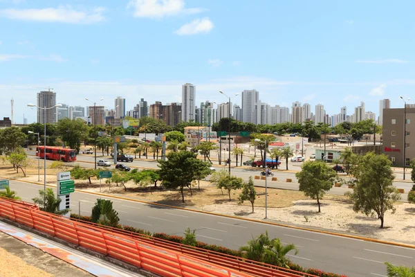 Панорамный вид на здания, отели вблизи аэропорта Ресифи, Бразилия — стоковое фото