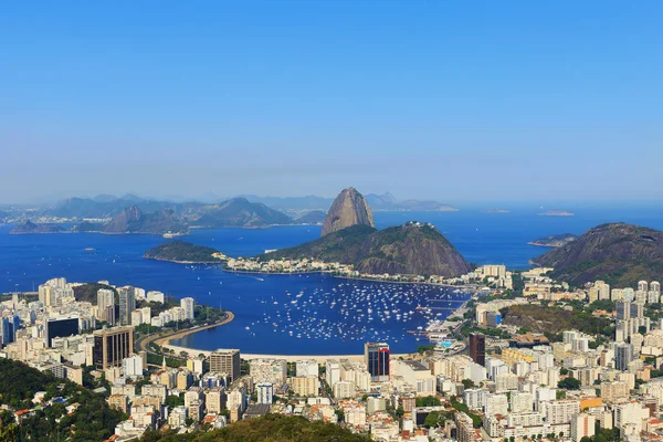 Sugarloaf mountain sky without clouds Guanabara bay — Stock Photo, Image