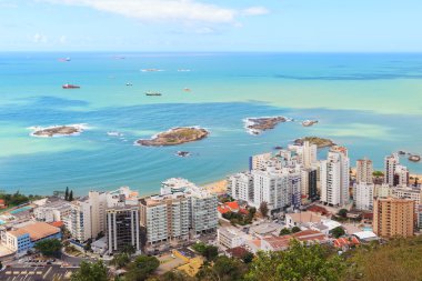 Beach Praia da costa and  Praia da Sereia, Vila Velha, Vitoria,  clipart