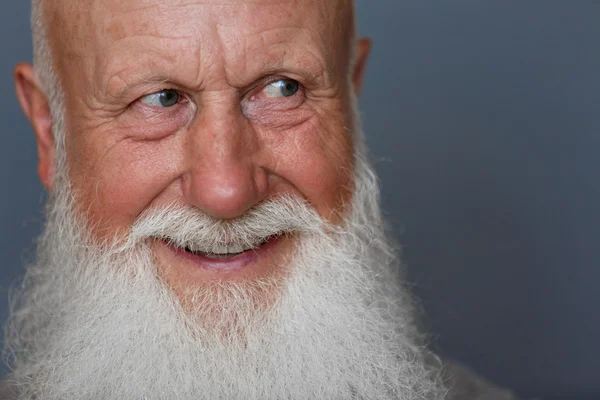 Old man with a long white beard — Stock Photo, Image