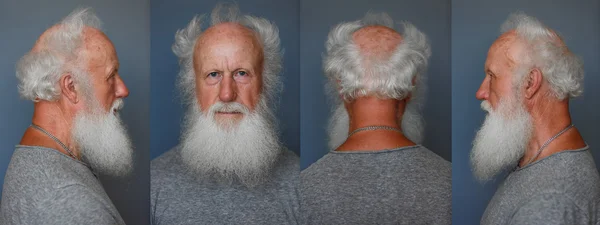 Vecchio con una lunga barba bianca — Foto Stock