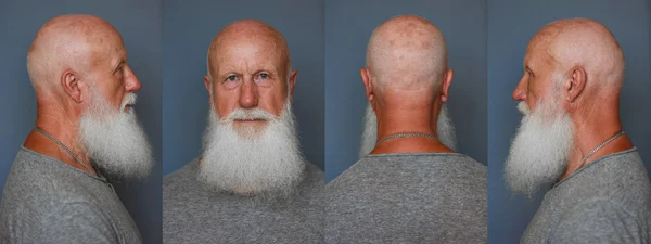 Старий з довгою білою бородою — стокове фото