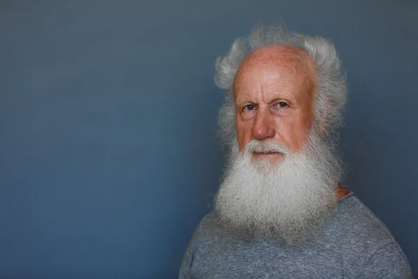 Old man with a long white beard — Stock Photo, Image