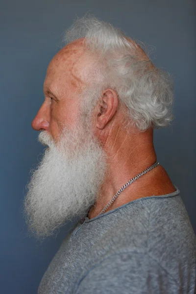 Velho com uma longa barba branca — Fotografia de Stock