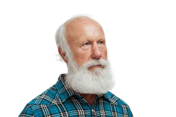 Gubbe med långt skägg — Stockfoto