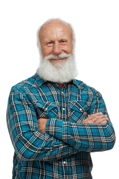 Velho com uma longa barba — Fotografia de Stock