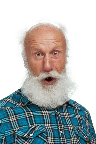 Velho com uma longa barba — Fotografia de Stock