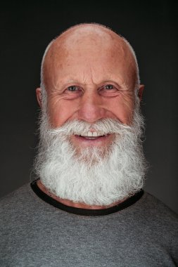 old man with a long beard with big smile clipart