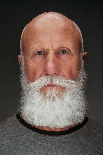 Hombre viejo con una larga barba con una gran sonrisa —  Fotos de Stock