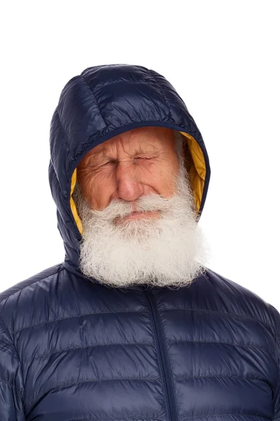 Portret van een oude man met een witte baard — Stockfoto