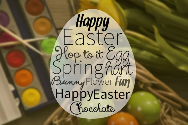 Feliz cartão de ovo de Páscoa — Fotografia de Stock