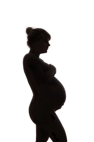 Silueta de la mujer embarazada —  Fotos de Stock