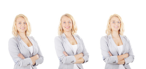 Три портрета молодой деловой женщины
