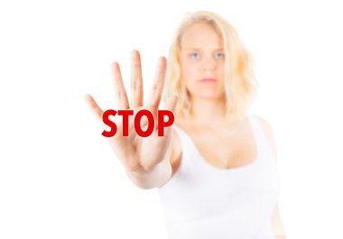 Kadın eliyle dur imzalama