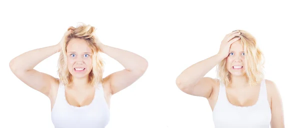 Young woman making different expressions — Stock Photo, Image