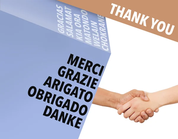 Handshake as thank you - international business concept — Stock Photo, Image