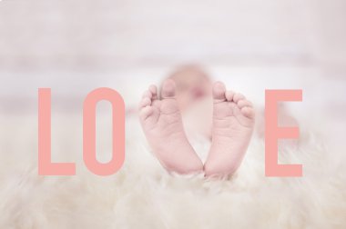 Babyfeet üzerinde kelime aşk şekillendirme kürk