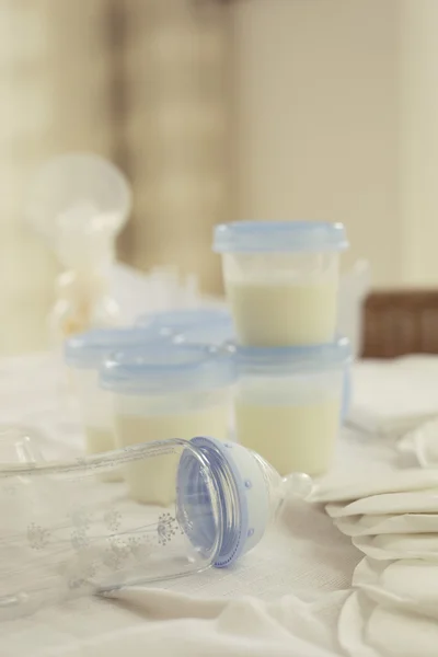 Lactancia materna y suministros de extracción — Foto de Stock