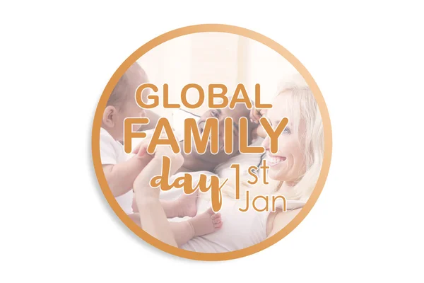 Cheerful interracial family cuddling for global family day — Stock Photo, Image