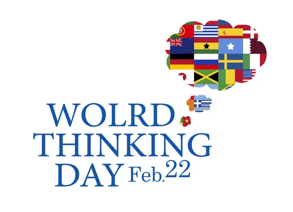 World thinking day, February 22 banner — Stock Photo, Image