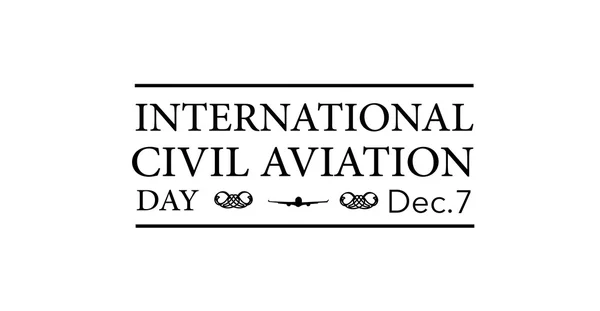 Día Internacional de la Aviación Civil 7 de diciembre, bandera —  Fotos de Stock